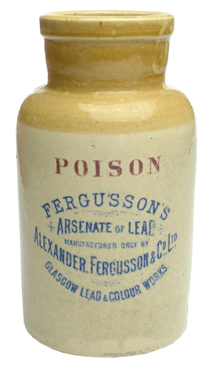 Poison Fergusson's Arsenate Lead Glasgow Stone Jar