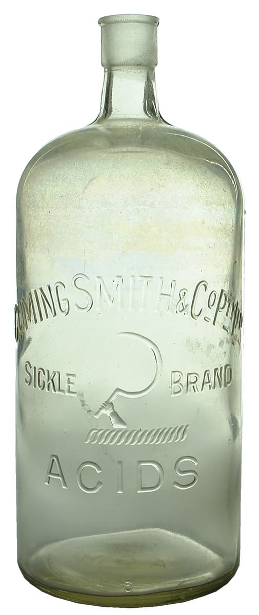 Cuming Smith Sickle Acids Glass Bottle