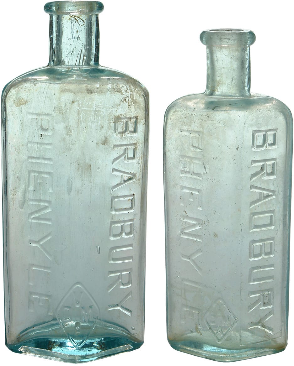 Collection Old Phenyle Poison Bottles