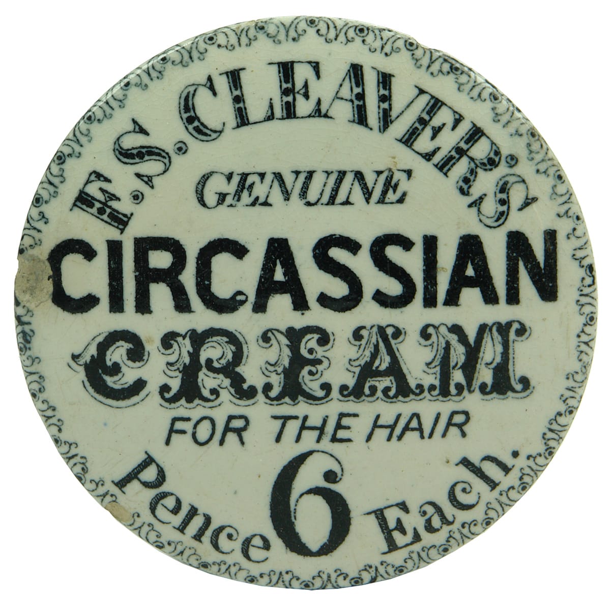 Cleaver's Genuine Circassian Cream Pot Lid