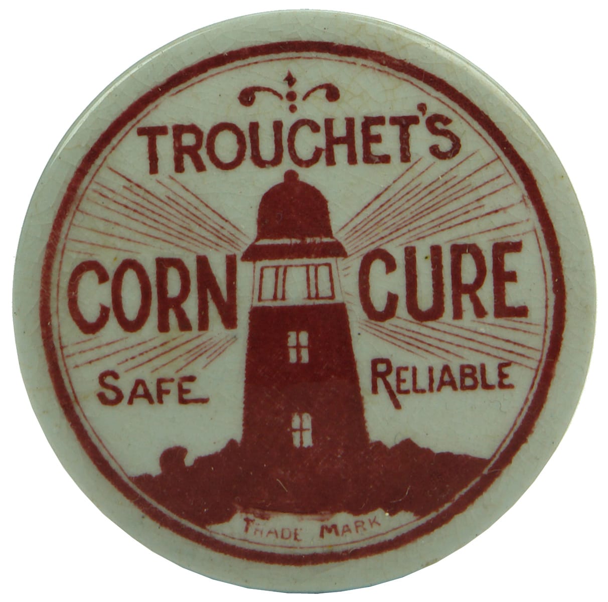 Trouchet's Corn Cure Lighthouse Pot Lid