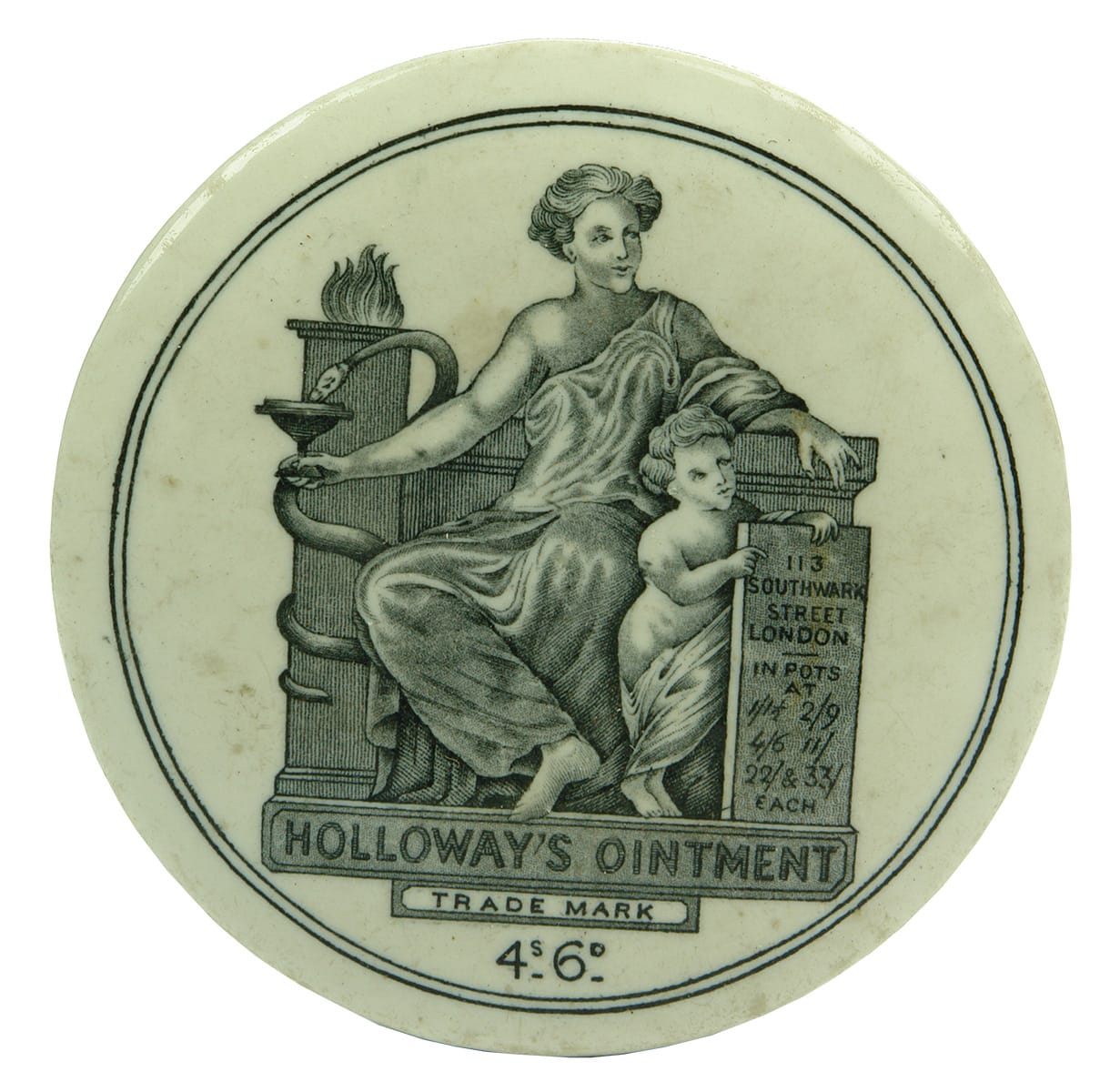Holloways Ointment Southwark Street London Pot Lid