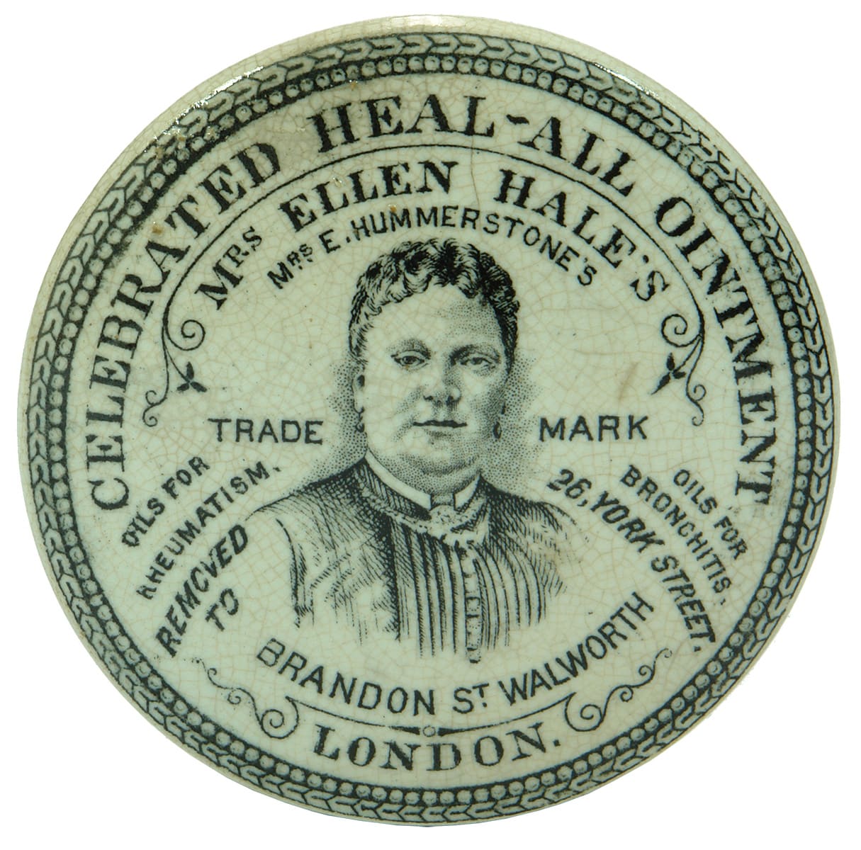 Ellen Hale's Hummerstone's Heal-all Ointment Pot Lid