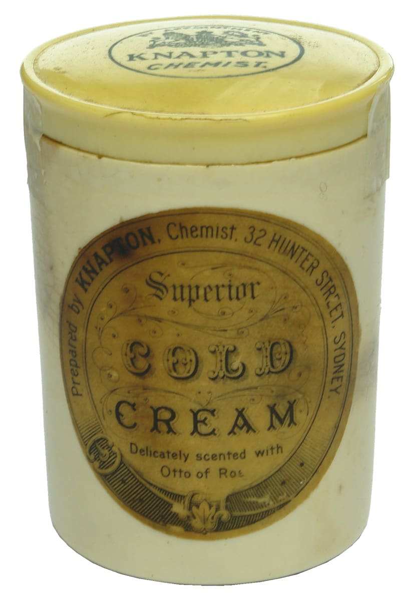 Knapton Chemist Sydney Cold Cream Labelled Pot