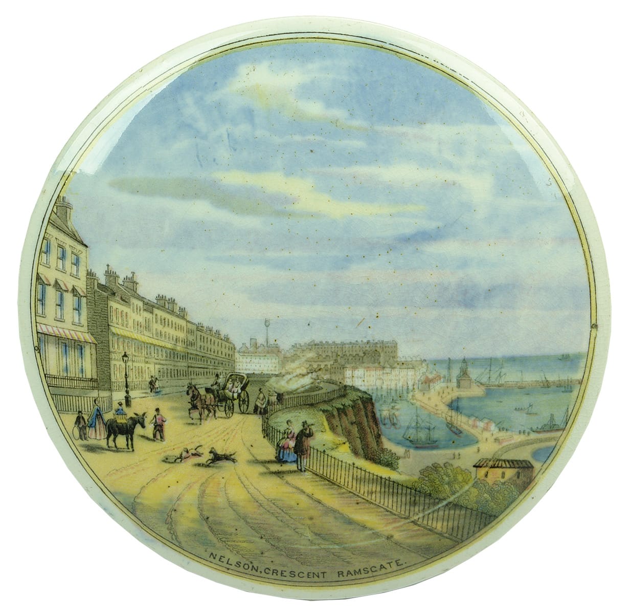 Nelson Crescent Ramsgate Prattware Pot Lid