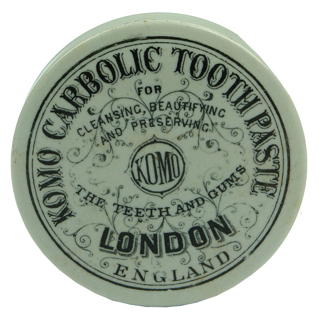 Komo Carbolic Tooth Paste Pot Lid