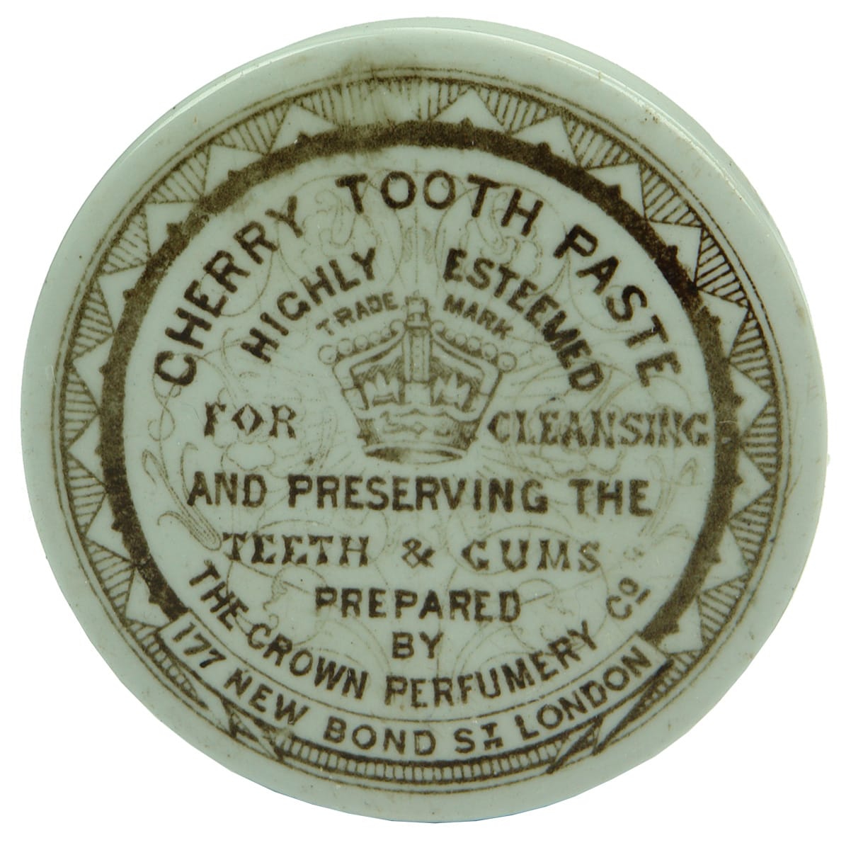 Crown Perfumery Cherry Tooth Paste Pot Lid