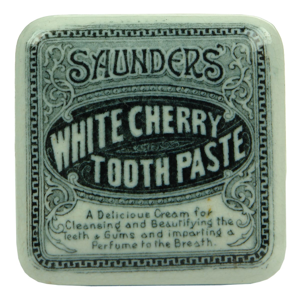 Saunders White Cherry Tooth Paste Pot Lid