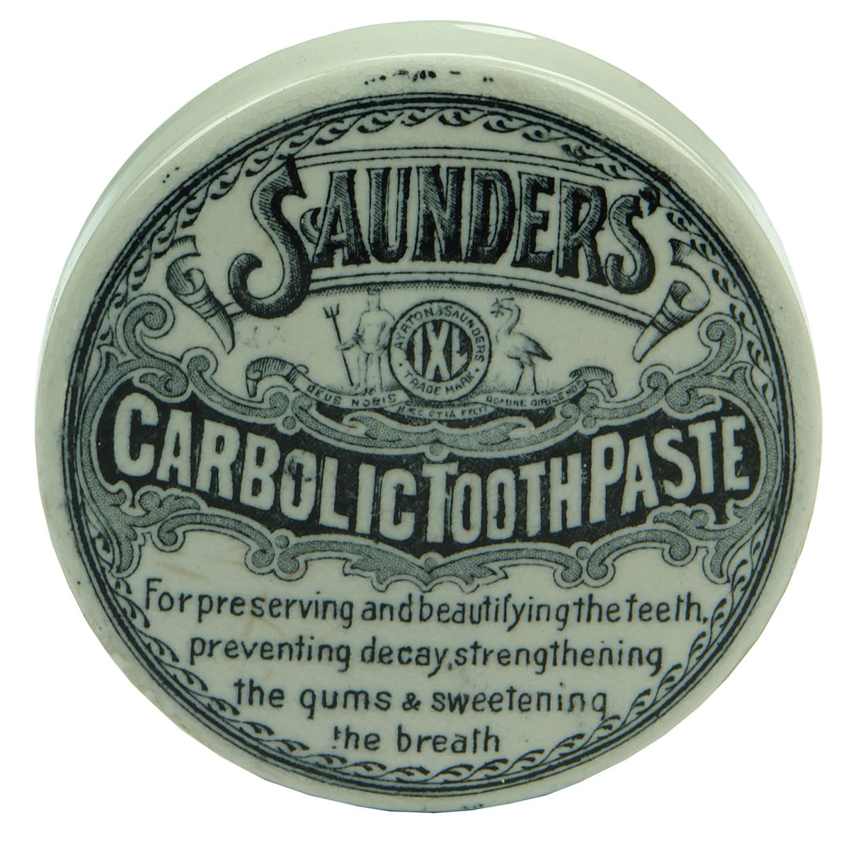 Saunders Carbolic Tooth Paste IXL Pot Lid