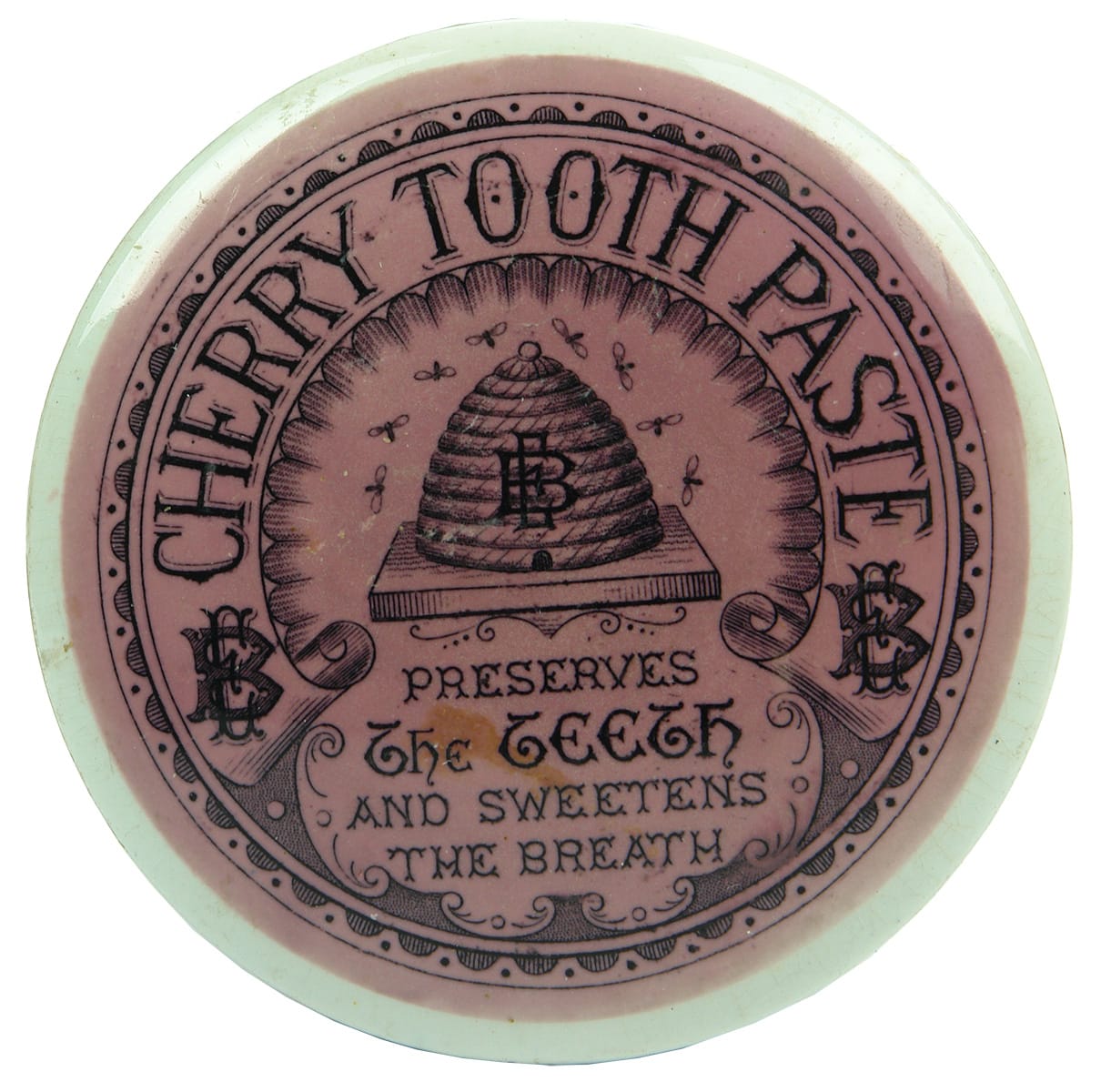 Elliott Brothers Cherry Tooth Paste Beehive Potlid