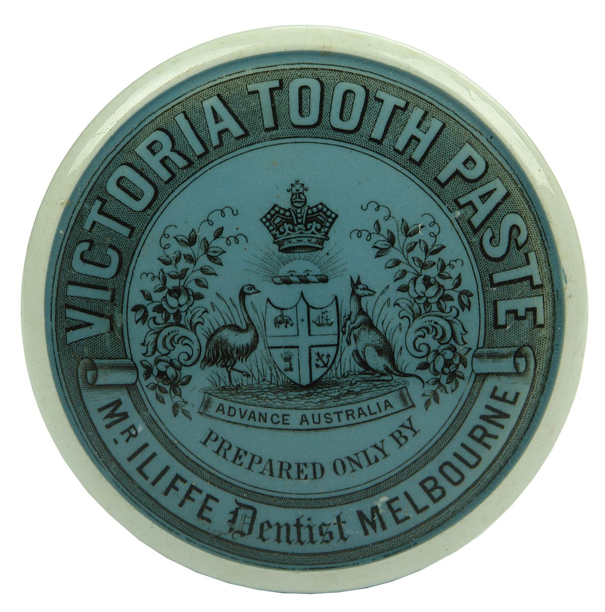 Iliffe Dentist Melbourne Blue Tooth Paste Pot Lid