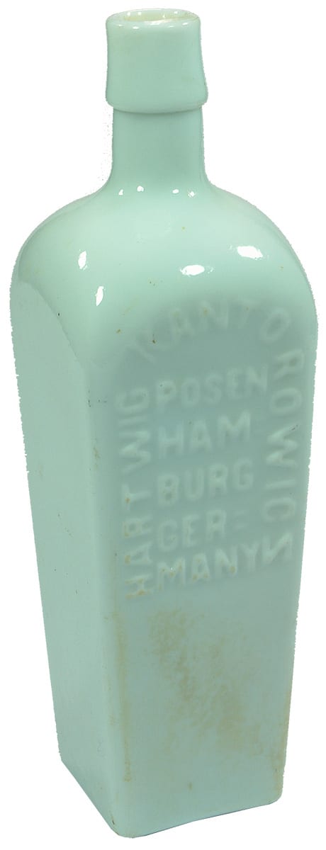 Hartwig Kantorowicz Milk Glass Antique Bottle