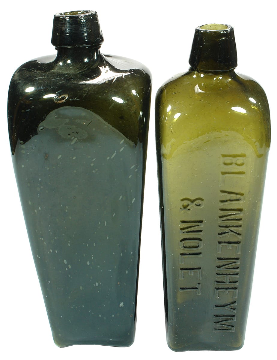 Collection old Antique Gin Bottles