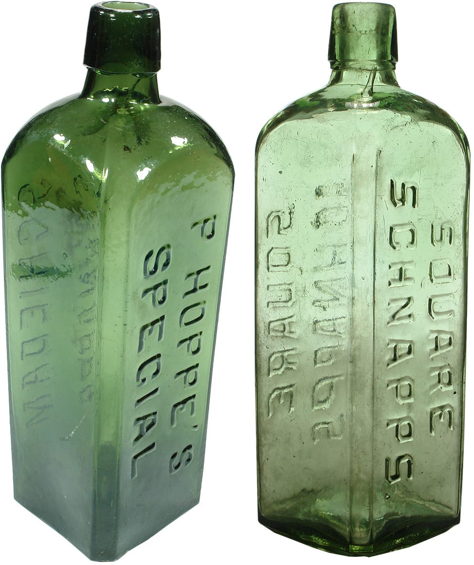 Collection Antique Schnapps Bottles