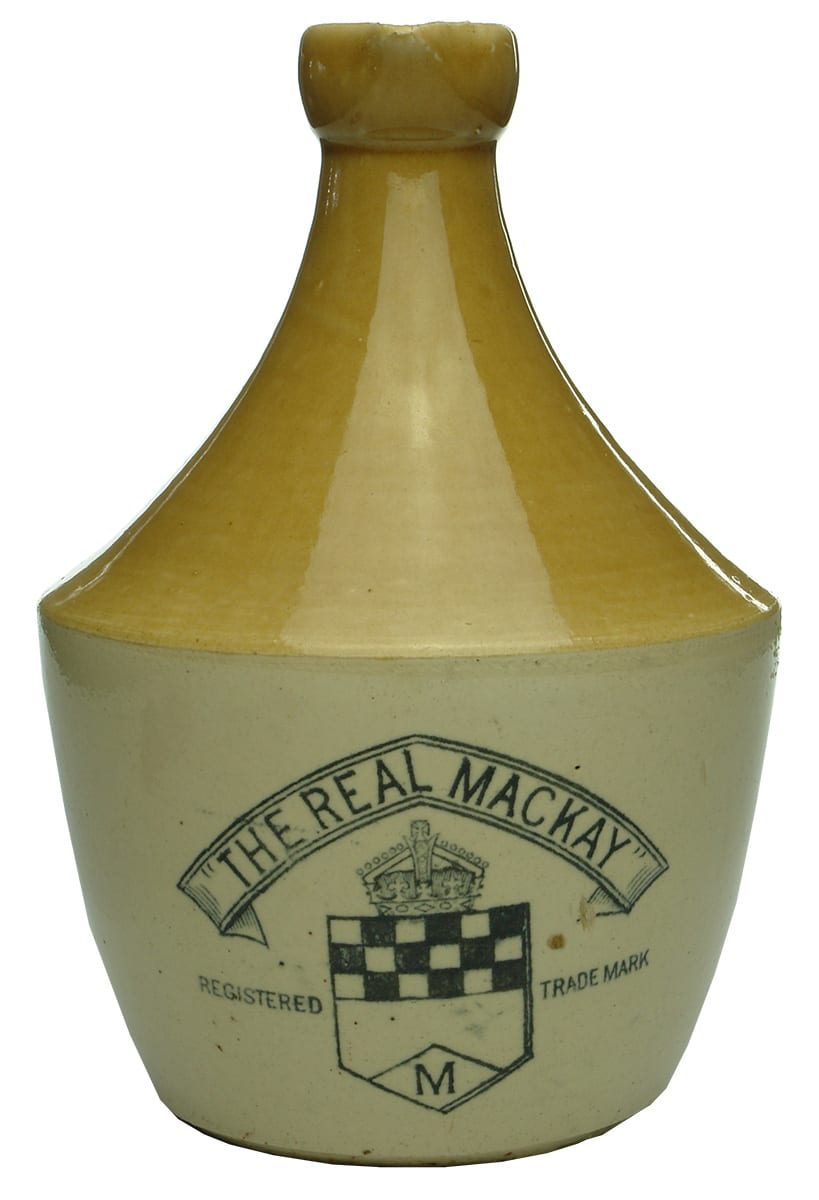 Real Mackay Shield Checkerboard Glasgow Stoneware Jug