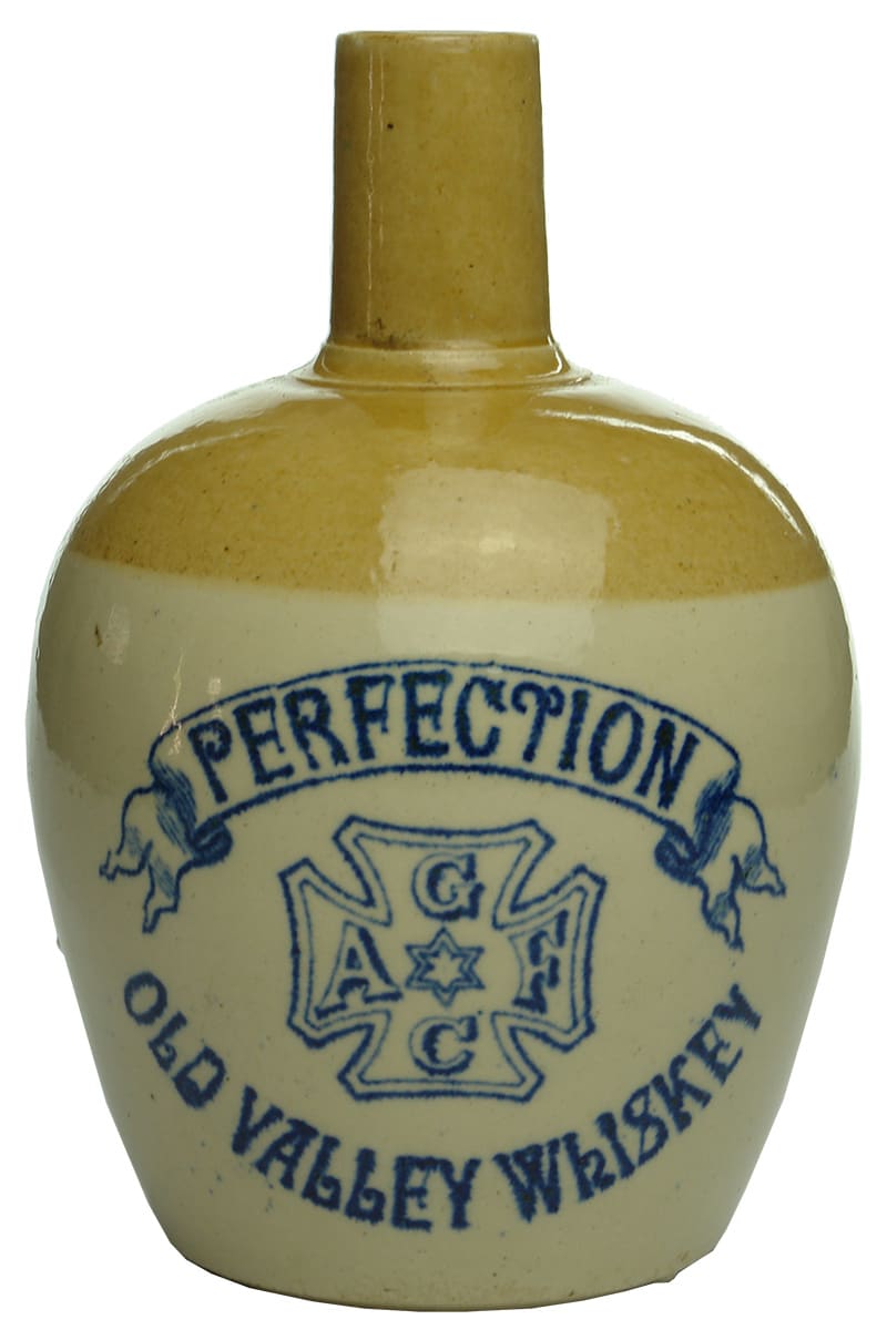 Perfection Old Valley Whiskey Stoneware Jug