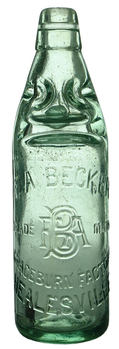 Becker Graceburn Factory Healesville Codd Marble Bottle