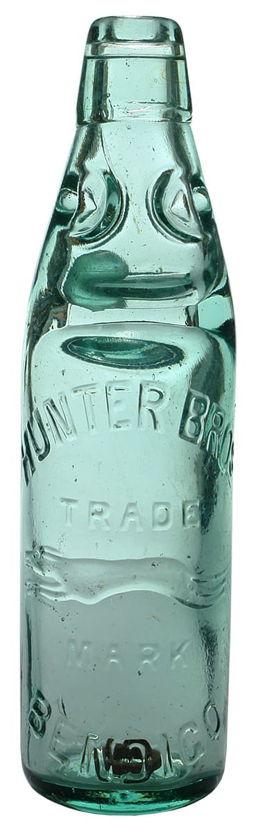 Hunter Bros Greyhound Bendigo Old Codd Marble Bottle