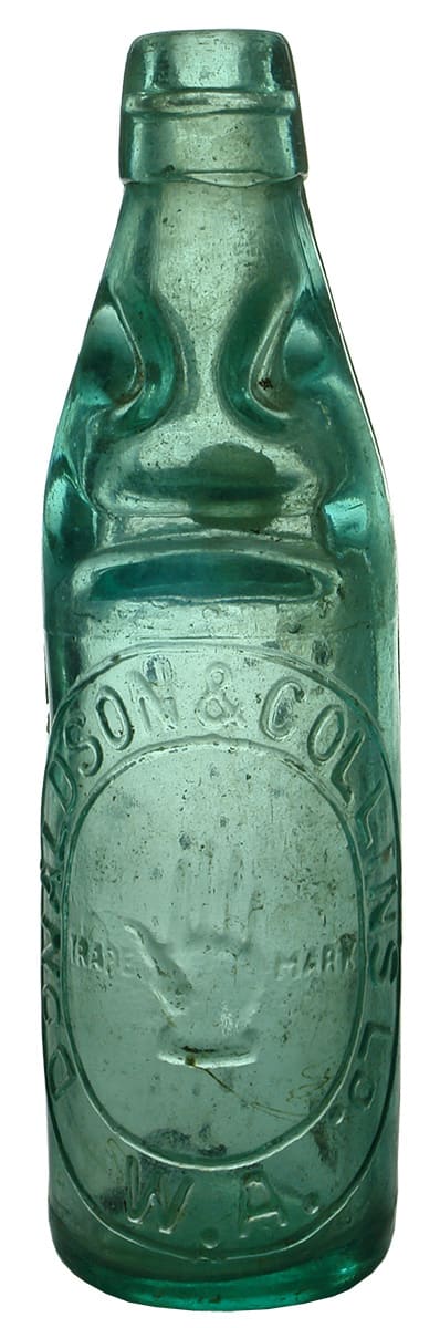 Donaldson Collins Red Hand Western Australia Codd Bottle
