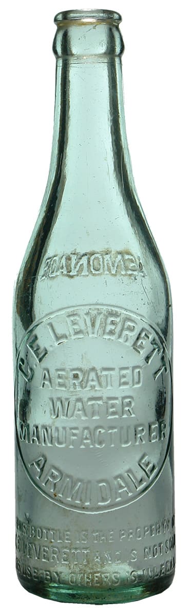 Leverett Aerated Water Manufacturer Armidale Bottle