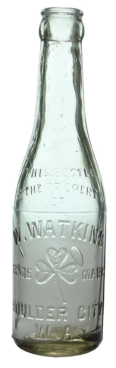 Watkins Boulder City Shamrock Clover Crown Seal Bottle