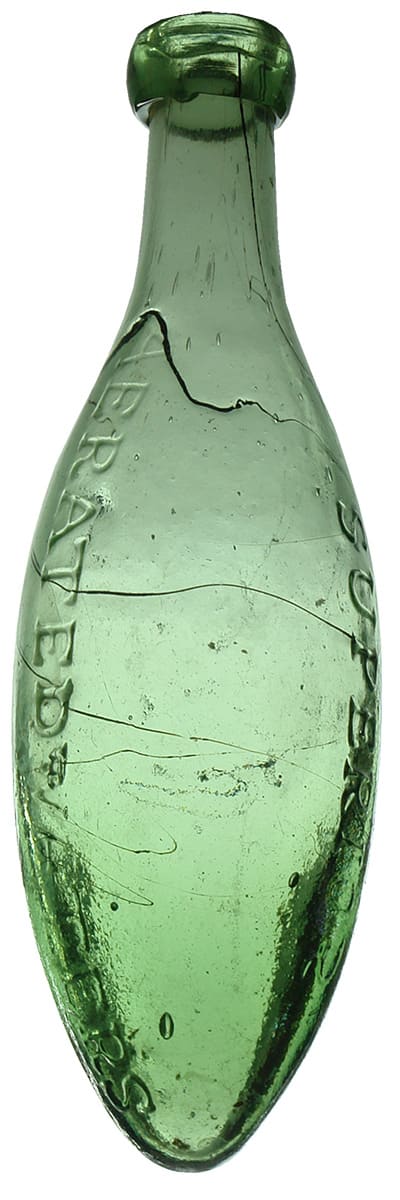 Superior Aerated Waters Antique Torpedo Bottle