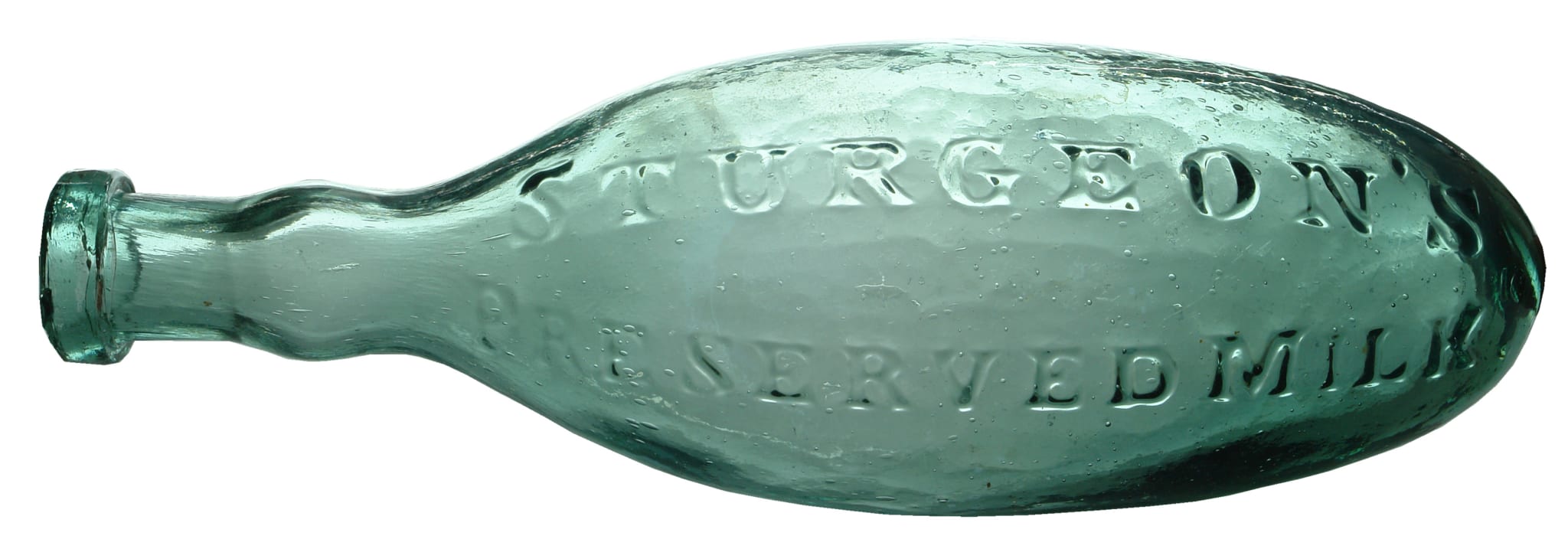 Sturgeon's Preserved Milk Antique Torpedo Bottle