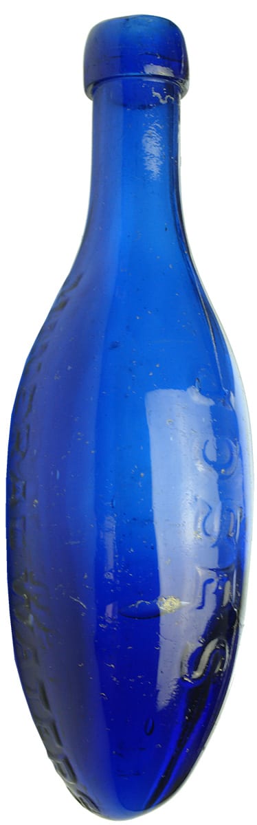Jose's Mineral Waters Geraldton Cobalt Blue Torpedo Bottle
