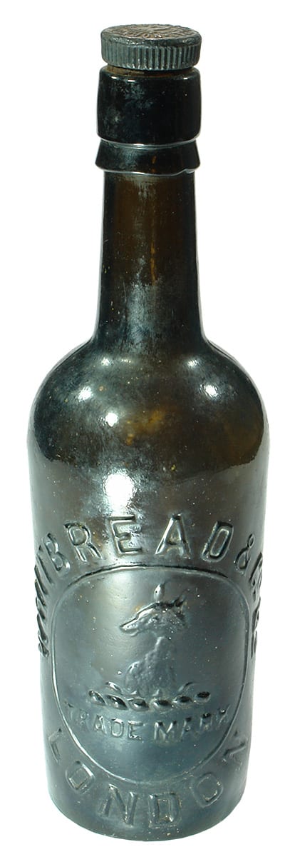 Whitbread Horse Head London Black Glass Bottle
