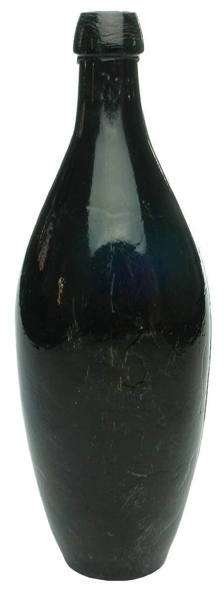 Black Glass Antique Skittle Bottle
