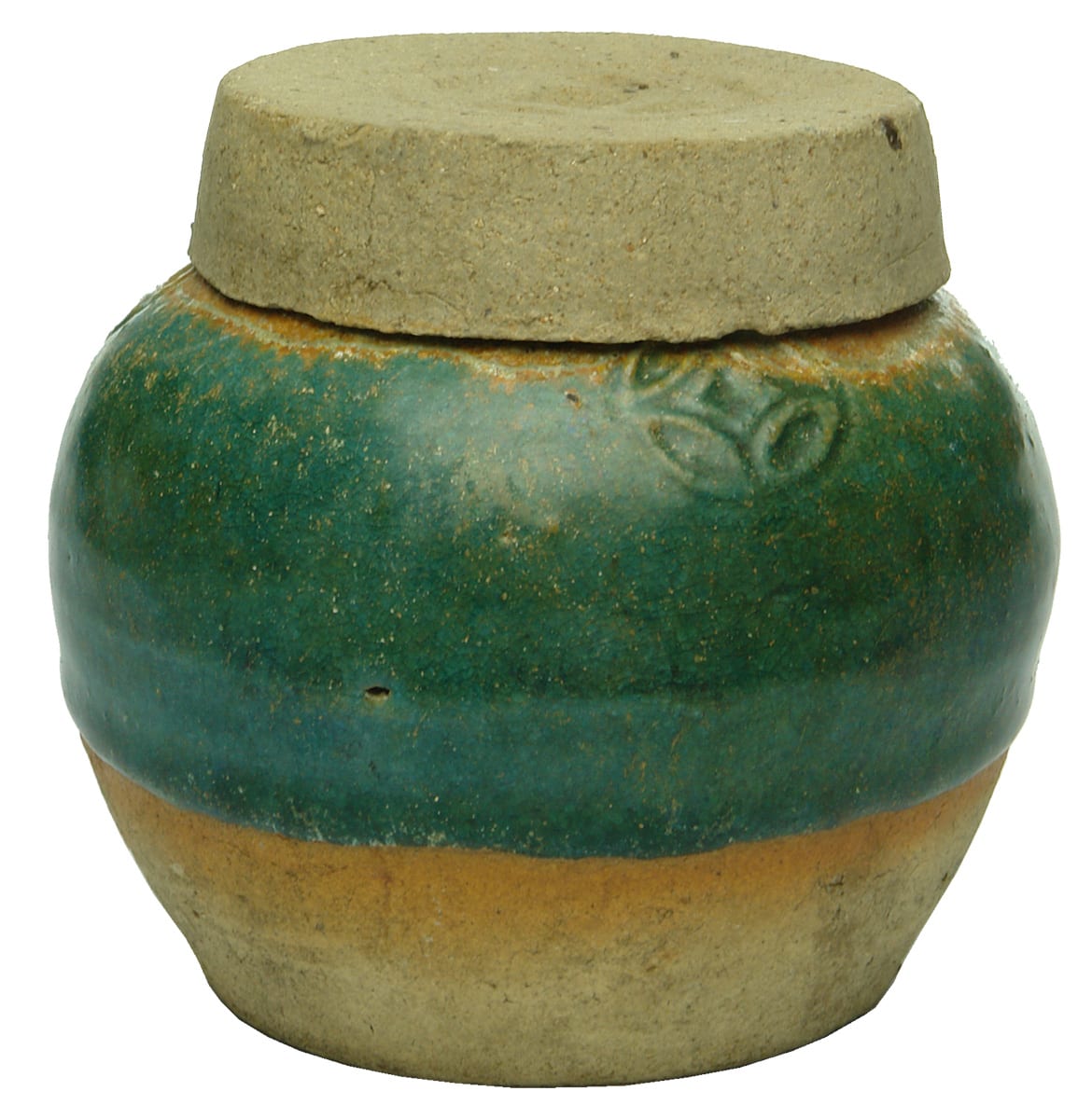 Green Glaze Stoneware Chinese Ginger Jar
