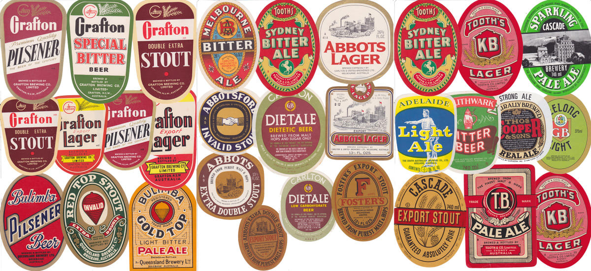 Collection Australian Beer Brewery Labels