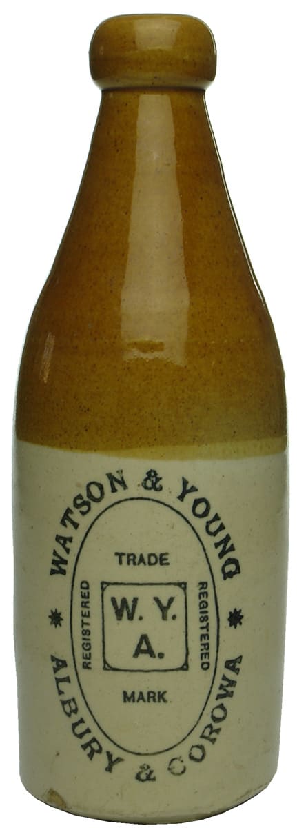 Watson Young Albury Corowa Stoneware Ginger Beer