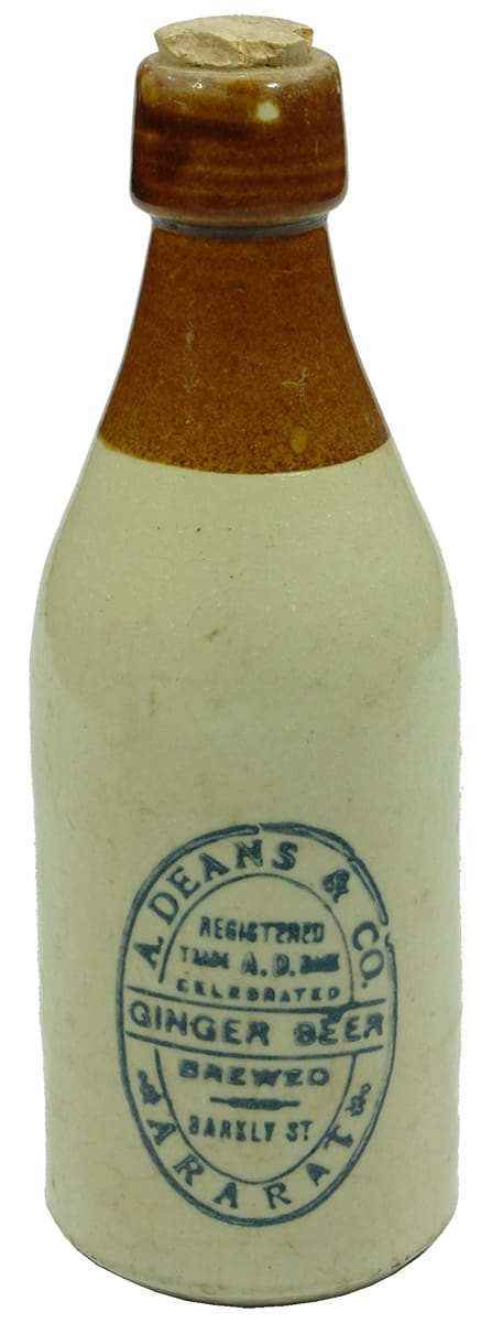 Deans Celebrated Ginger Beer Brewed Barkly Ararat Bottle