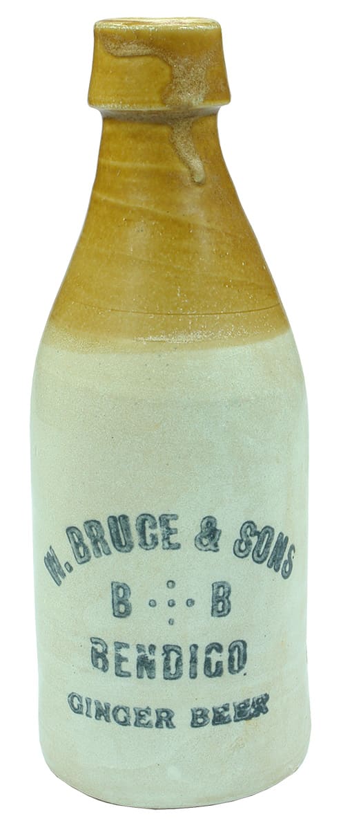 Bruce Sons Bendigo Ginger Beer Stoneware Bottle