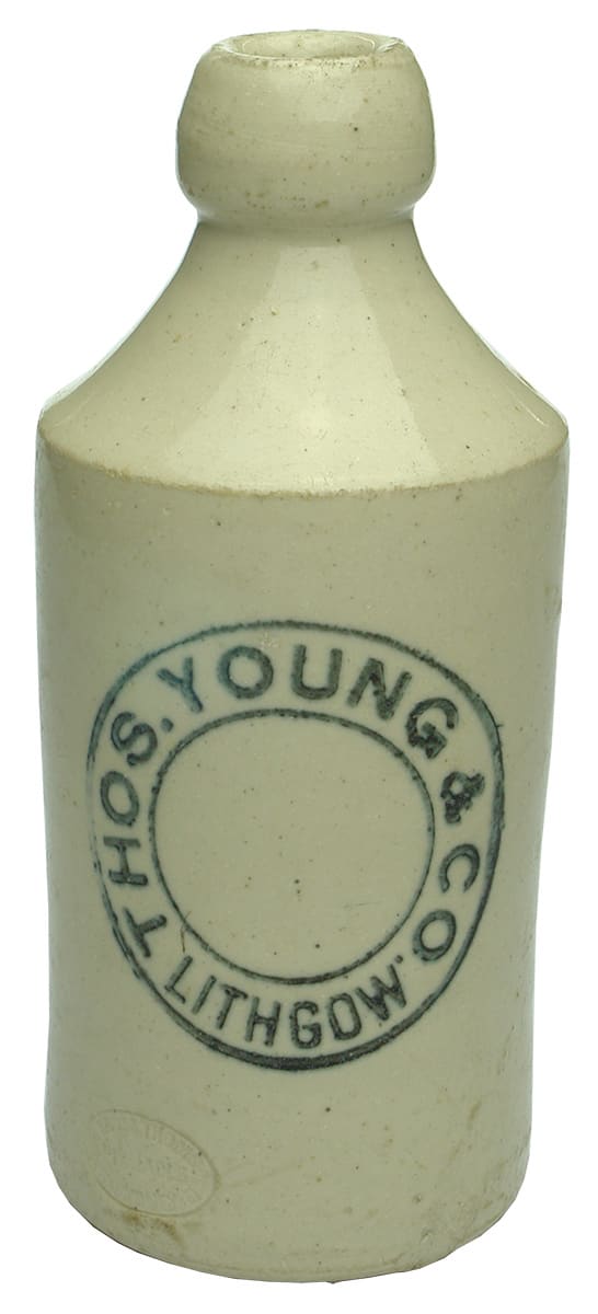 Thos Young Lithgow Stone Ginger Beer Bottle