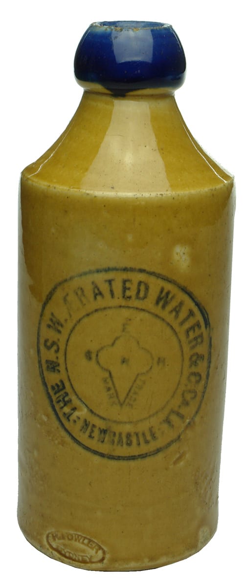 NSW Aerated Water Newcastle Blue Top Bottle
