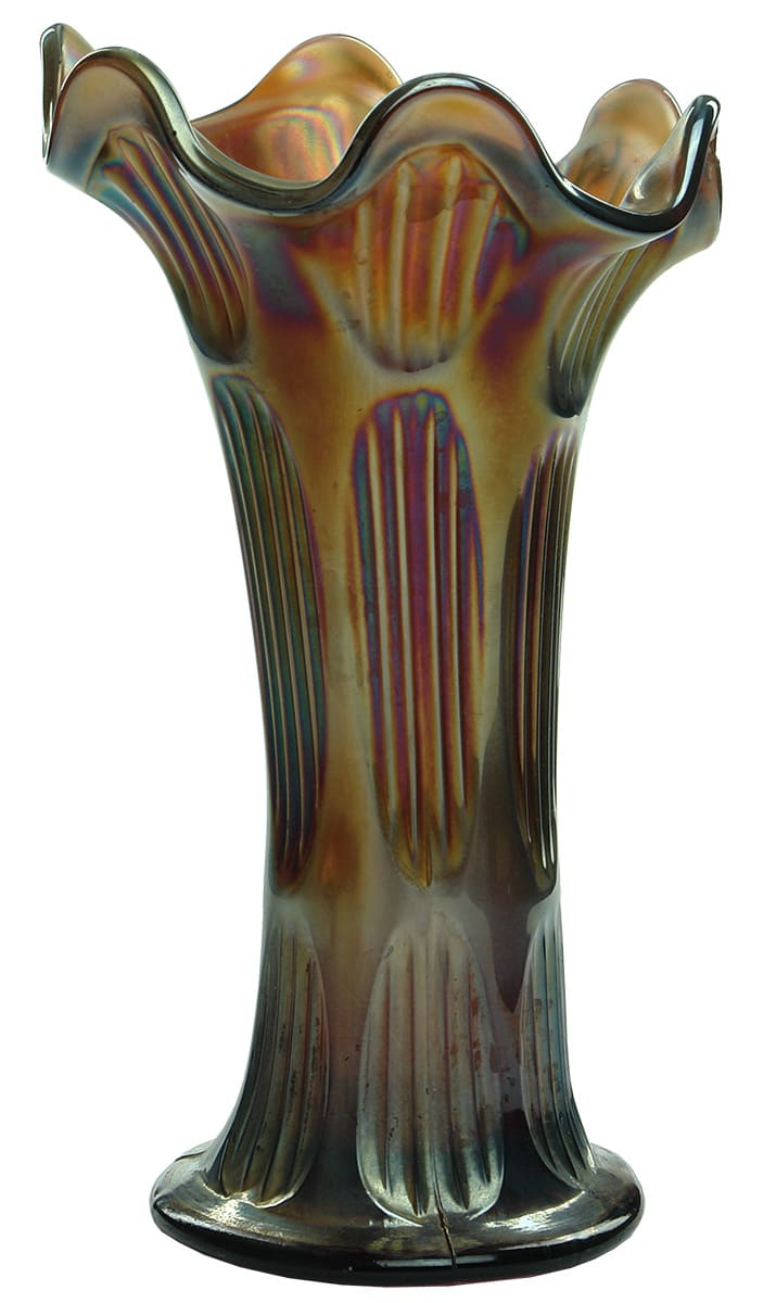 Dugan Marigold Carnival Glass Vase