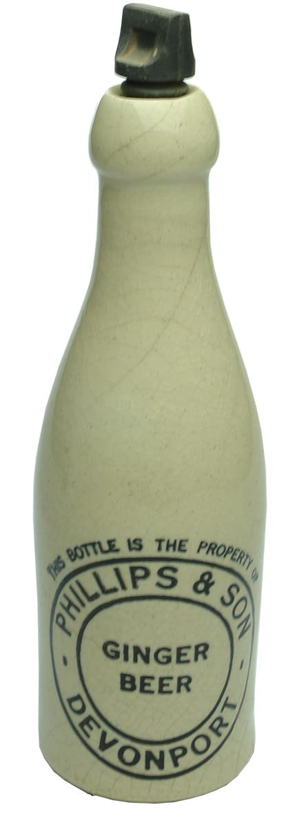 Phillips Devonport Stoneware Ginger Beer Bottle