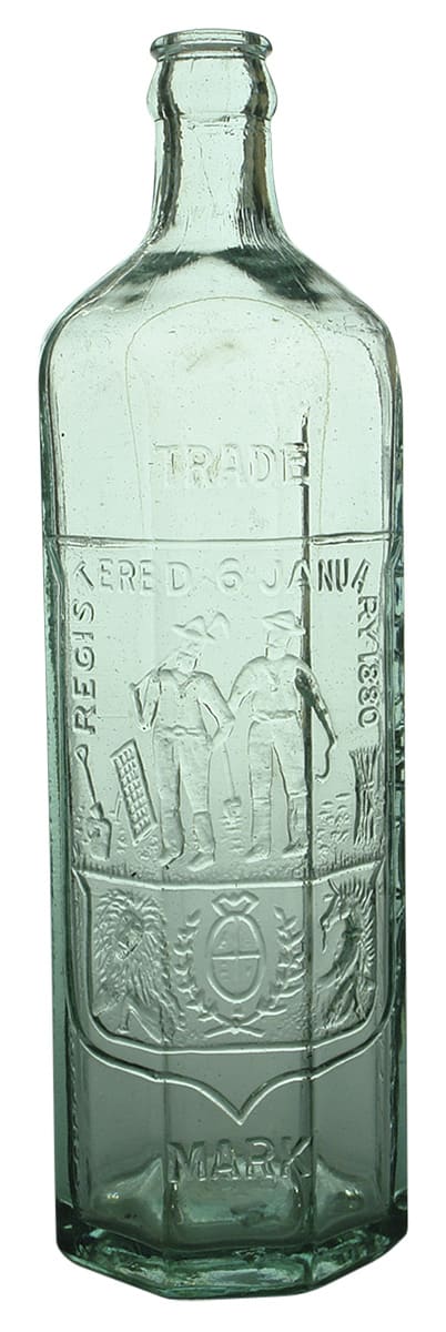 Rowlands Octagonal Crown Seal Cordial Bottle