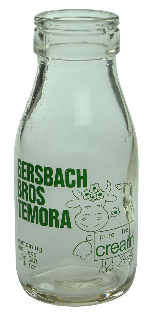 Gersbach Bros Temora Ceramic Label Milk Bottle