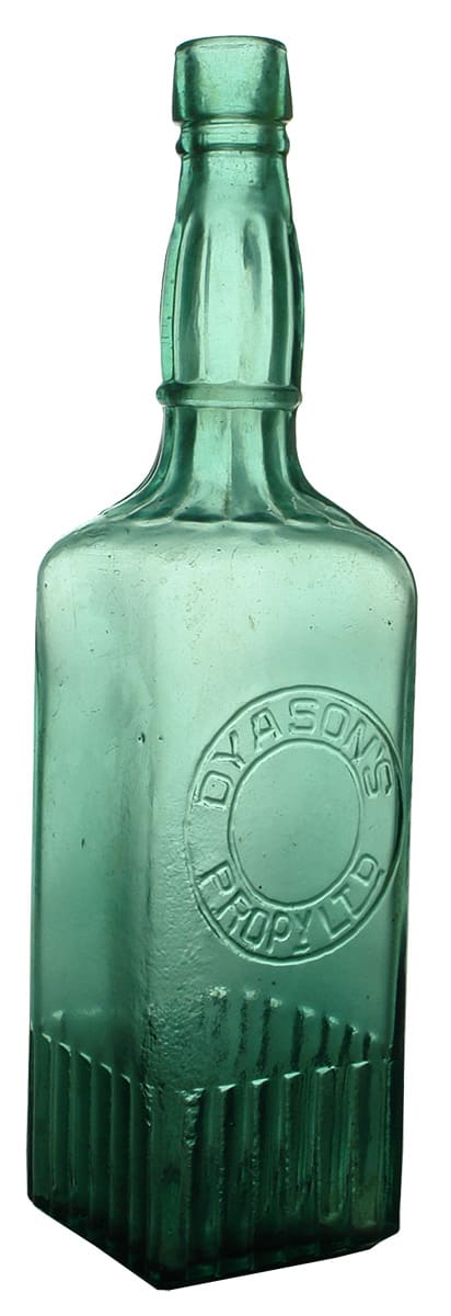 Dyason's Propy Ltd Green Glass Cordial Bottle