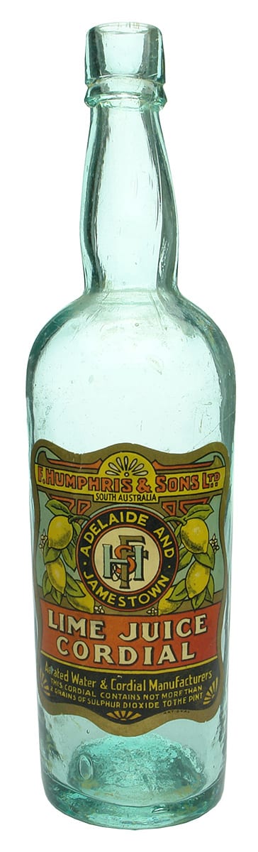 Humphris Lime Juice Cordial Bottle Label