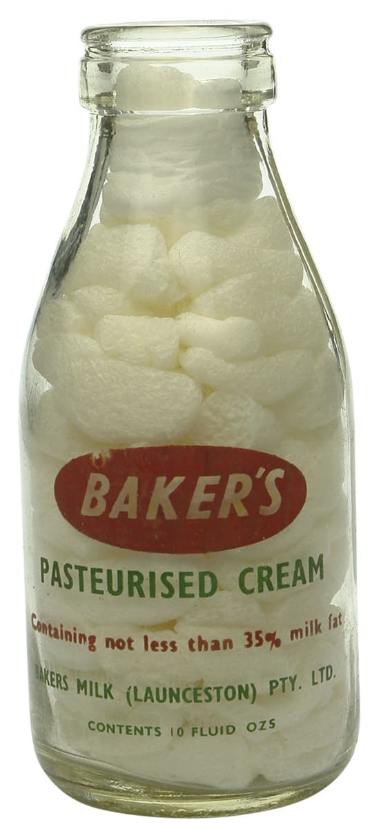 Baker's Pasteurised Cream Launceston Ceramic Label Milk