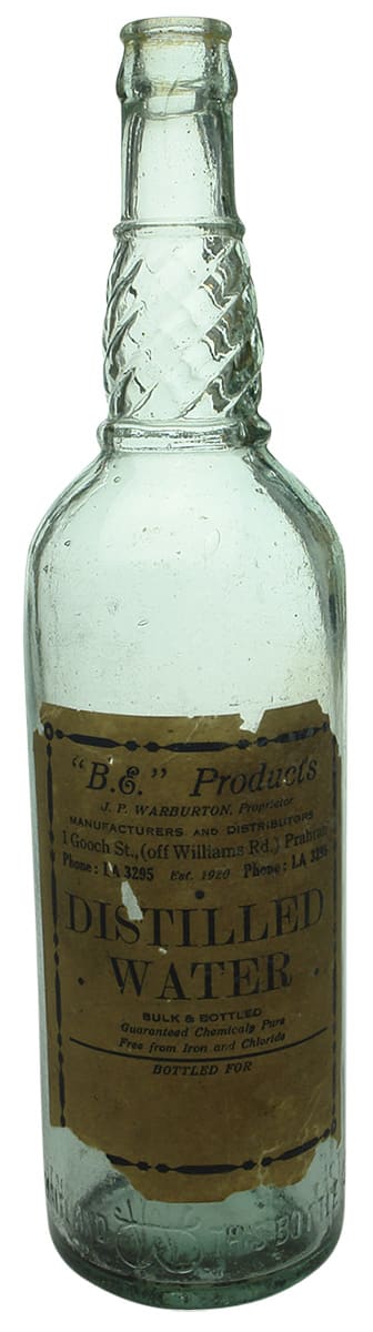 Watson West Maitland Warburton Prahran Cordial Bottle