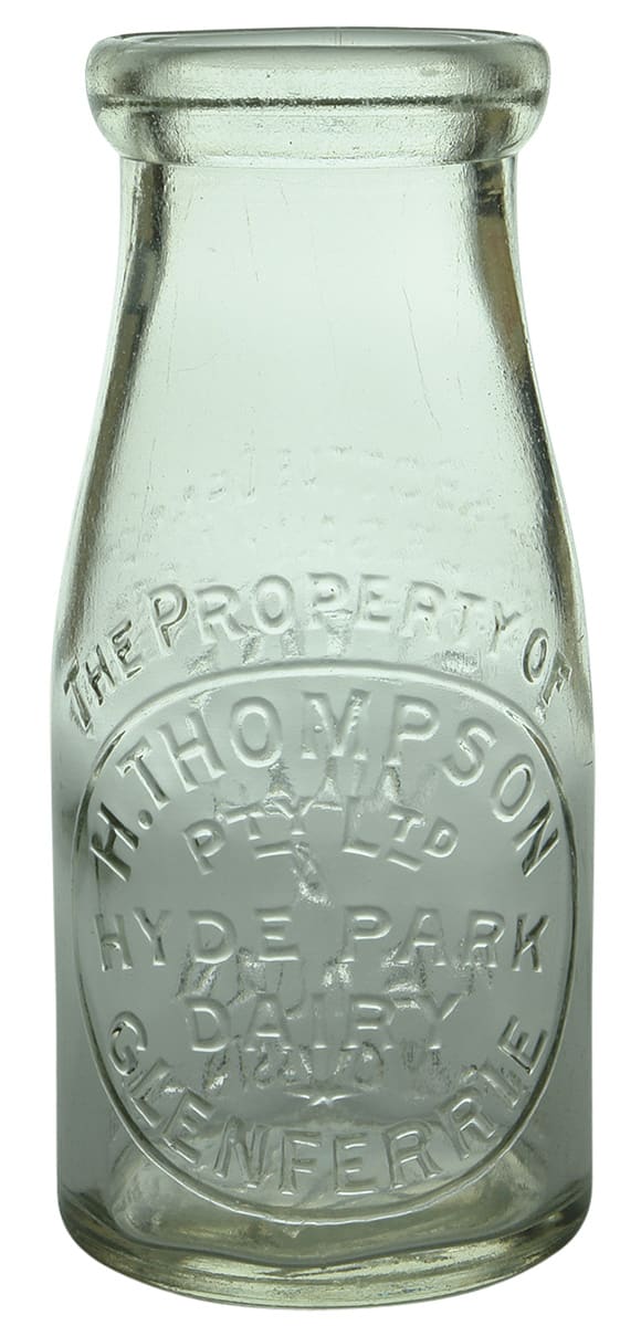 Thompson Hyde Park Dairy Glenferrie Milk Bottle