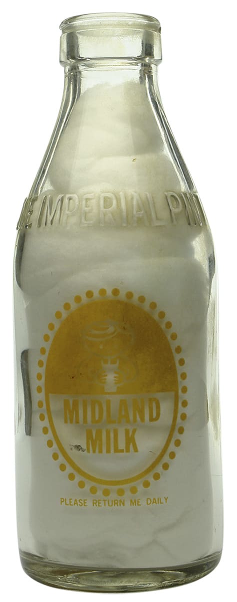 Midland Milk Charta Cheese Ceramic Label Bottle