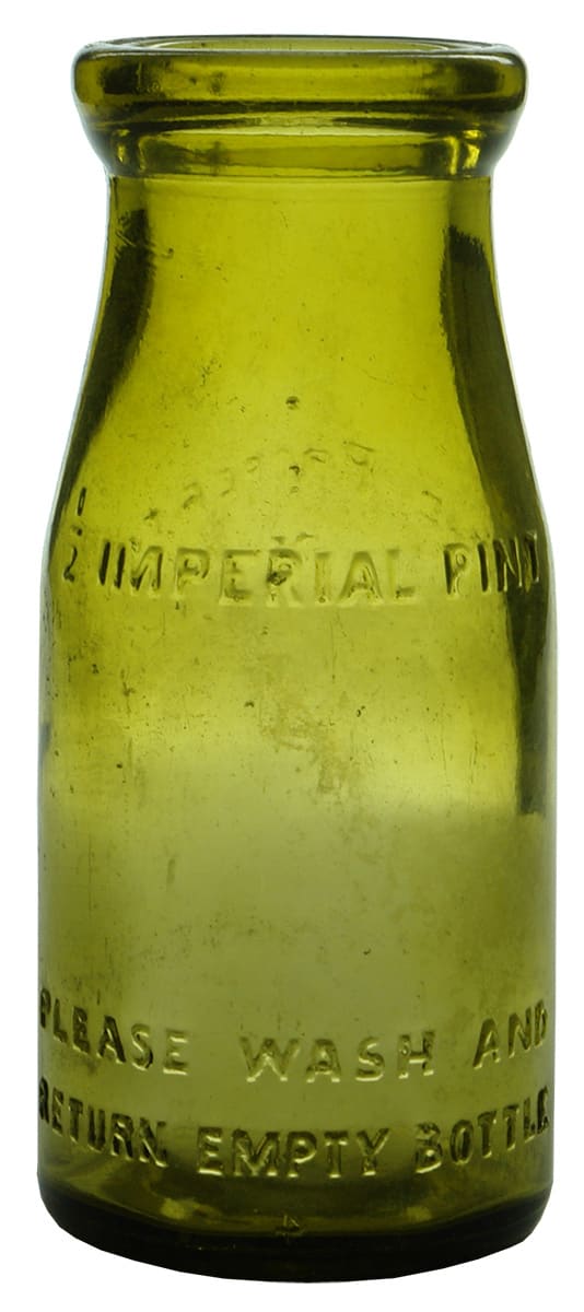 Imperial Half Pint Amber Milk Bottle