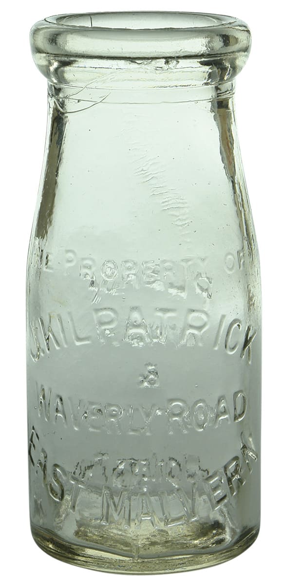 Kilpatrick Waverly Dairy Malvern Vintage Milk Bottle