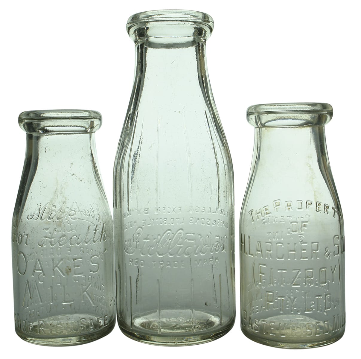 Collection Vintage Pint Milk Bottles